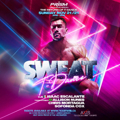 PRISM presents SWEAT:  The Return of T-Dance