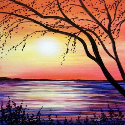In-Studio Paint Night – Tree Over the Water