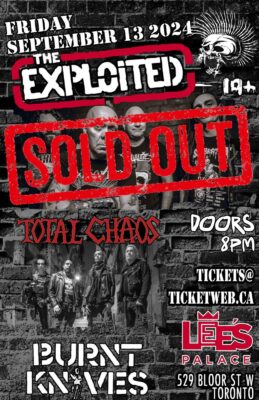 The Exploited Sept 12, 2024 - CANCELLED